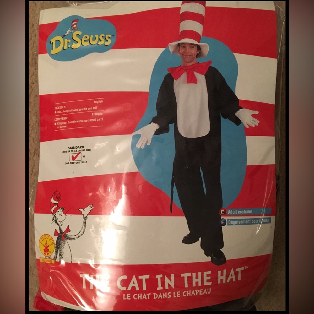 Dr. Seuss Cat in the Hat Costume - Black, White, Red